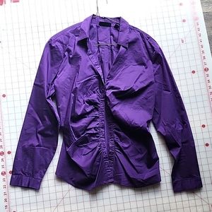 7th Avenue purple botton down shirt  Clasic Blouse top